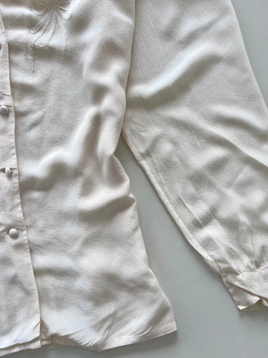 Ricamo A Mano Pure Silk Embroidered Shirt-Bust 44