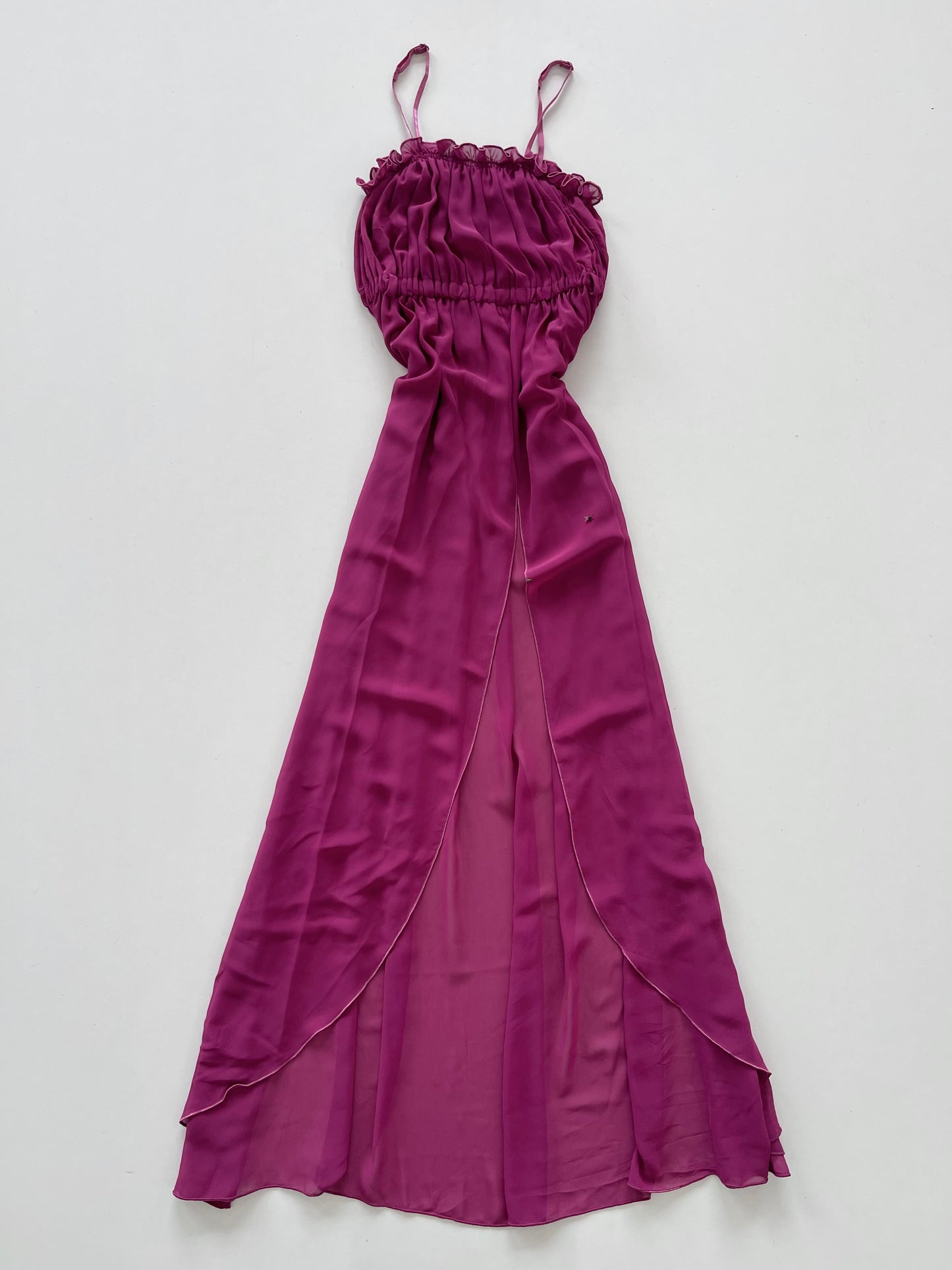 Magenta Coverup Sheer Dress-Bust 32 to 34