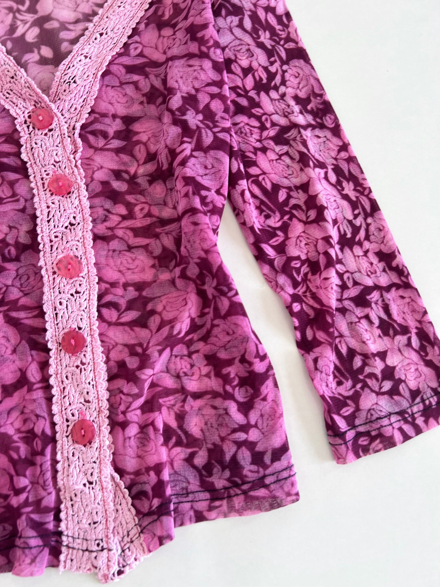 Vintage Lace Sheer Top-Bust 34 to 36