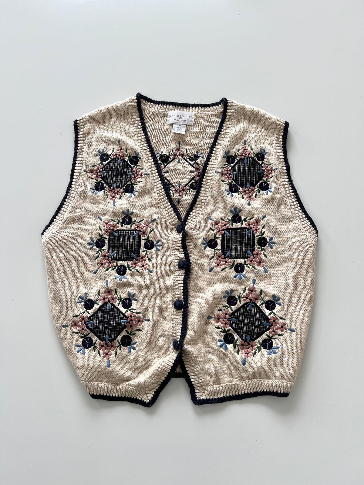 Christopher&Banks Embroidered Vest Sweater-Bust 44