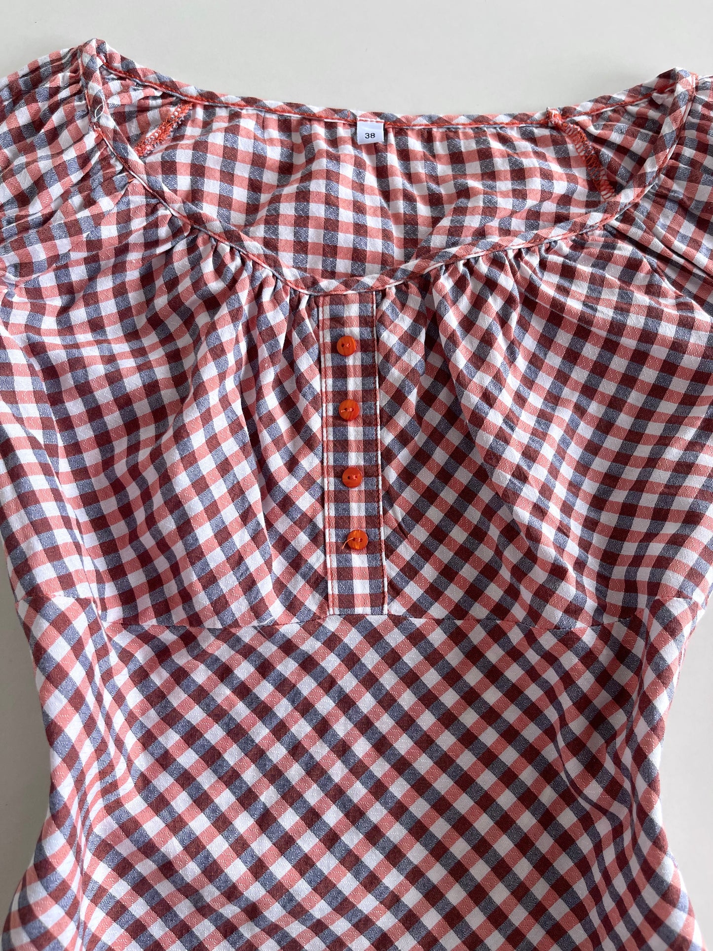 Gingham Vintage Top-Bust 34