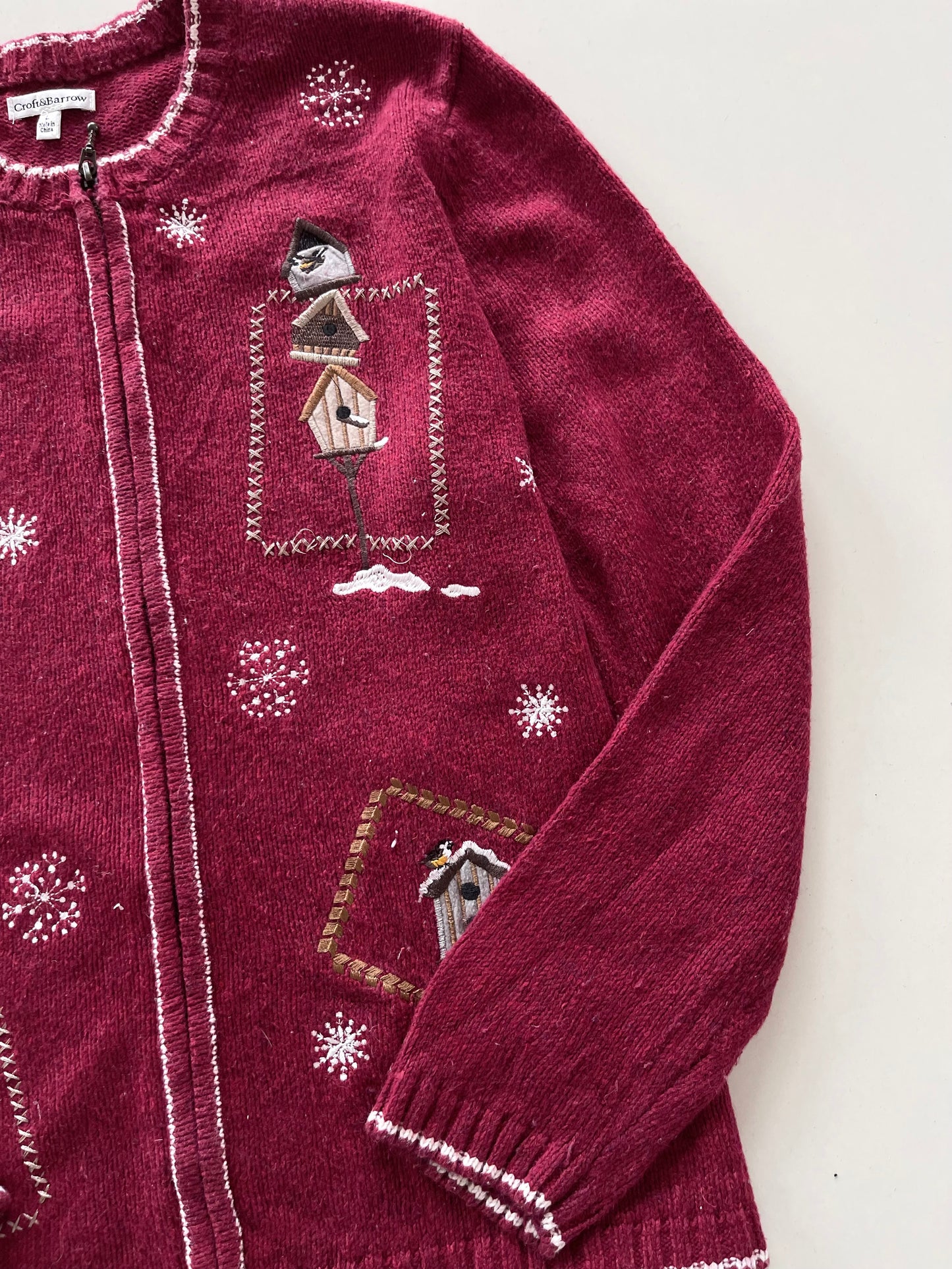 Croft & Barrow Embroidered Vintage Zipper-Bust 46