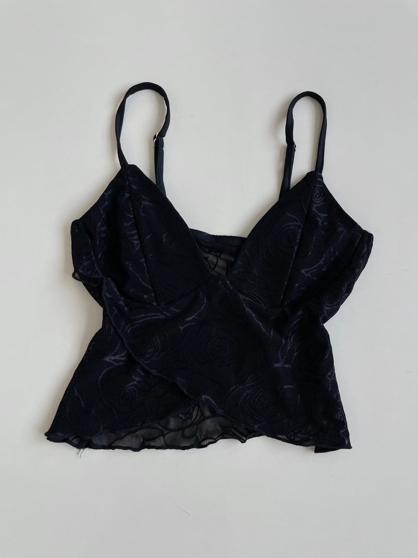 Textured Black Sheer Top-Bust 28 to 30