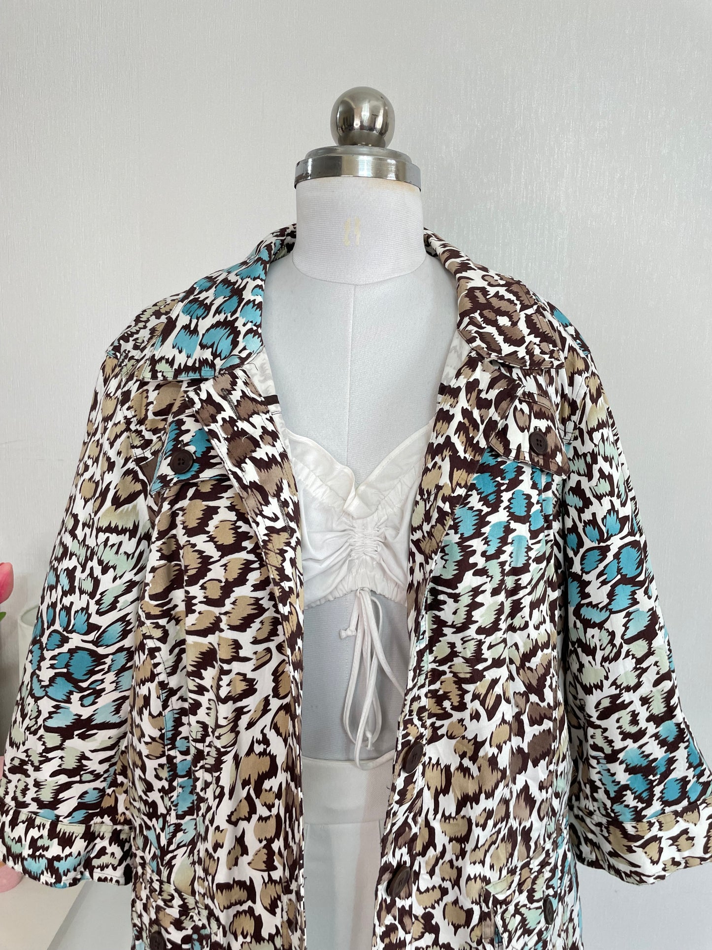 ANIMAL SKIN PRINTED COTTON BLAZER - BUST 46