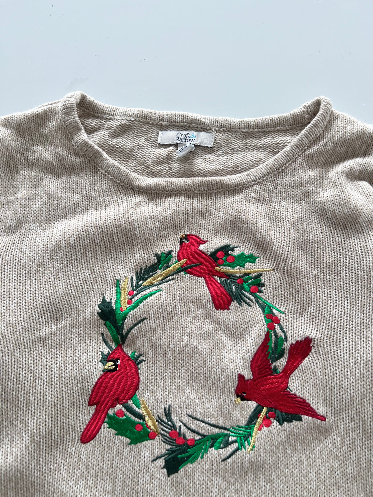 Croft&Barrow Embroidered Sweater-Bust 38