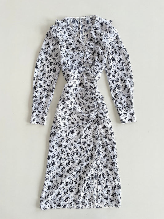 White Garden Ruffle Sheer Dress-Bust  34