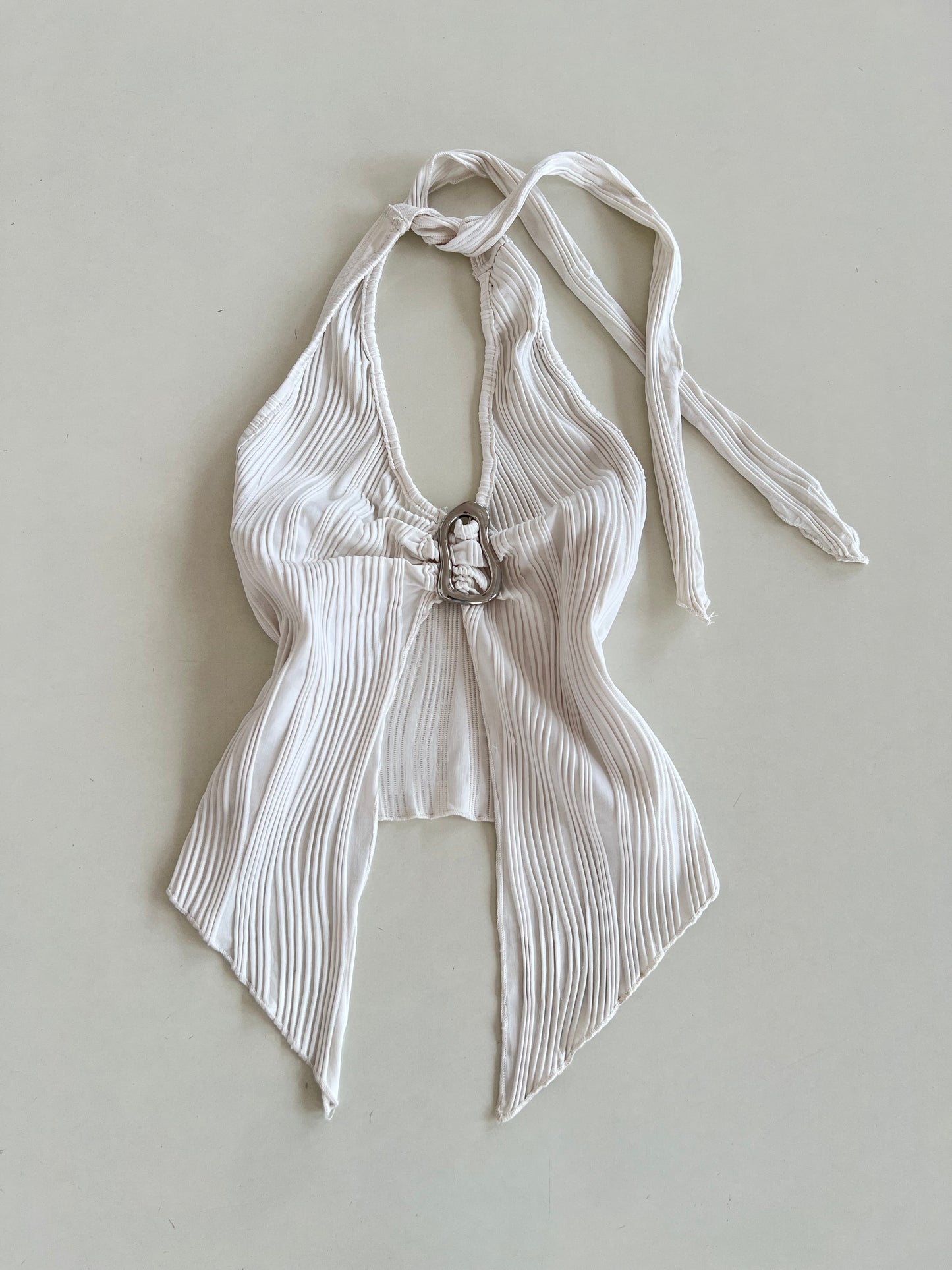 White Halter Top-Bust 34 to 36