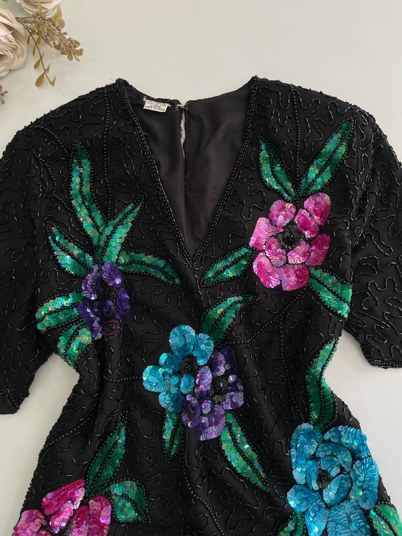 100% Pure Silk Heavily Embroidered Top-Bust 36