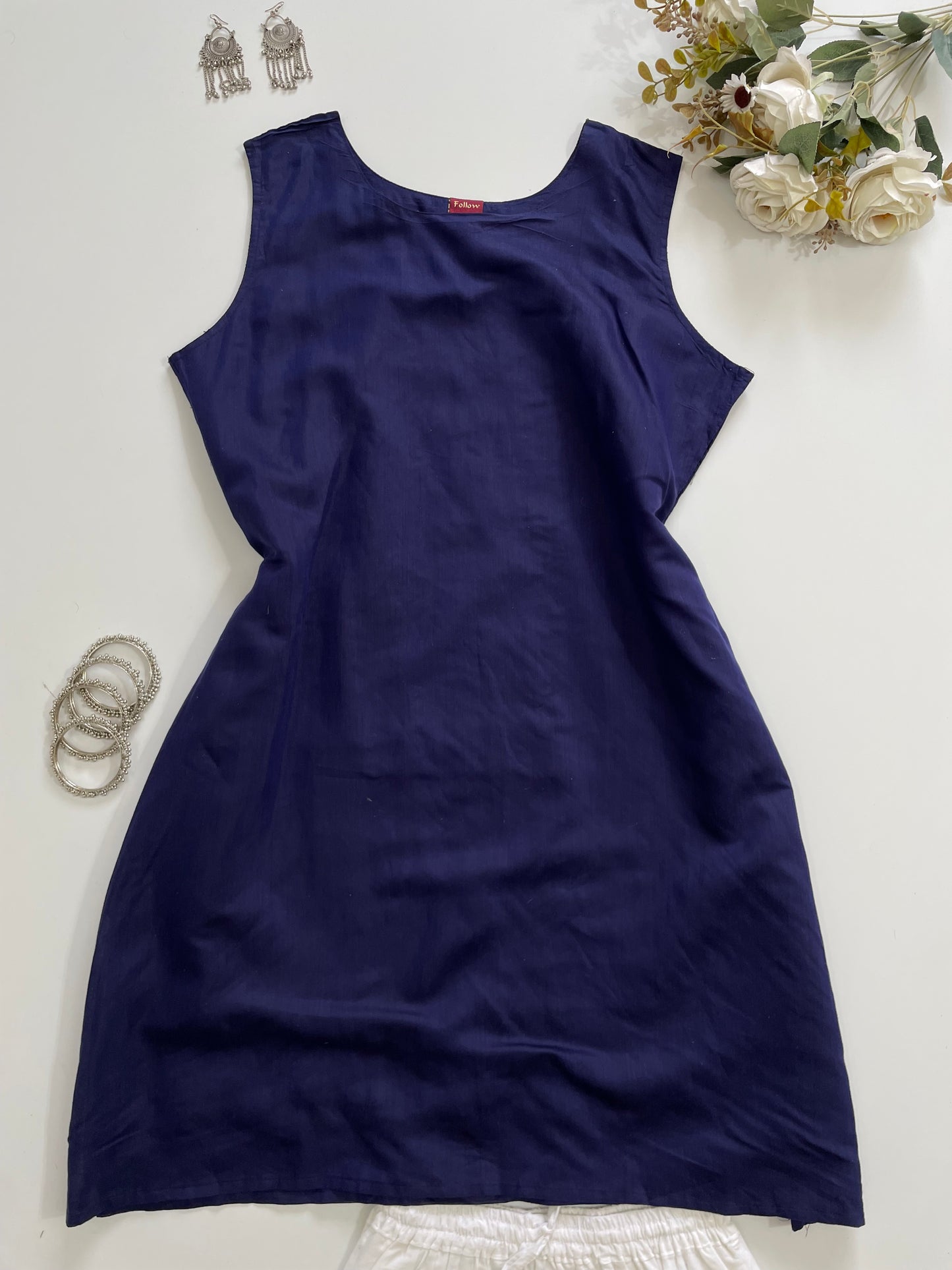 Solid Blue Kurti-Bust 44