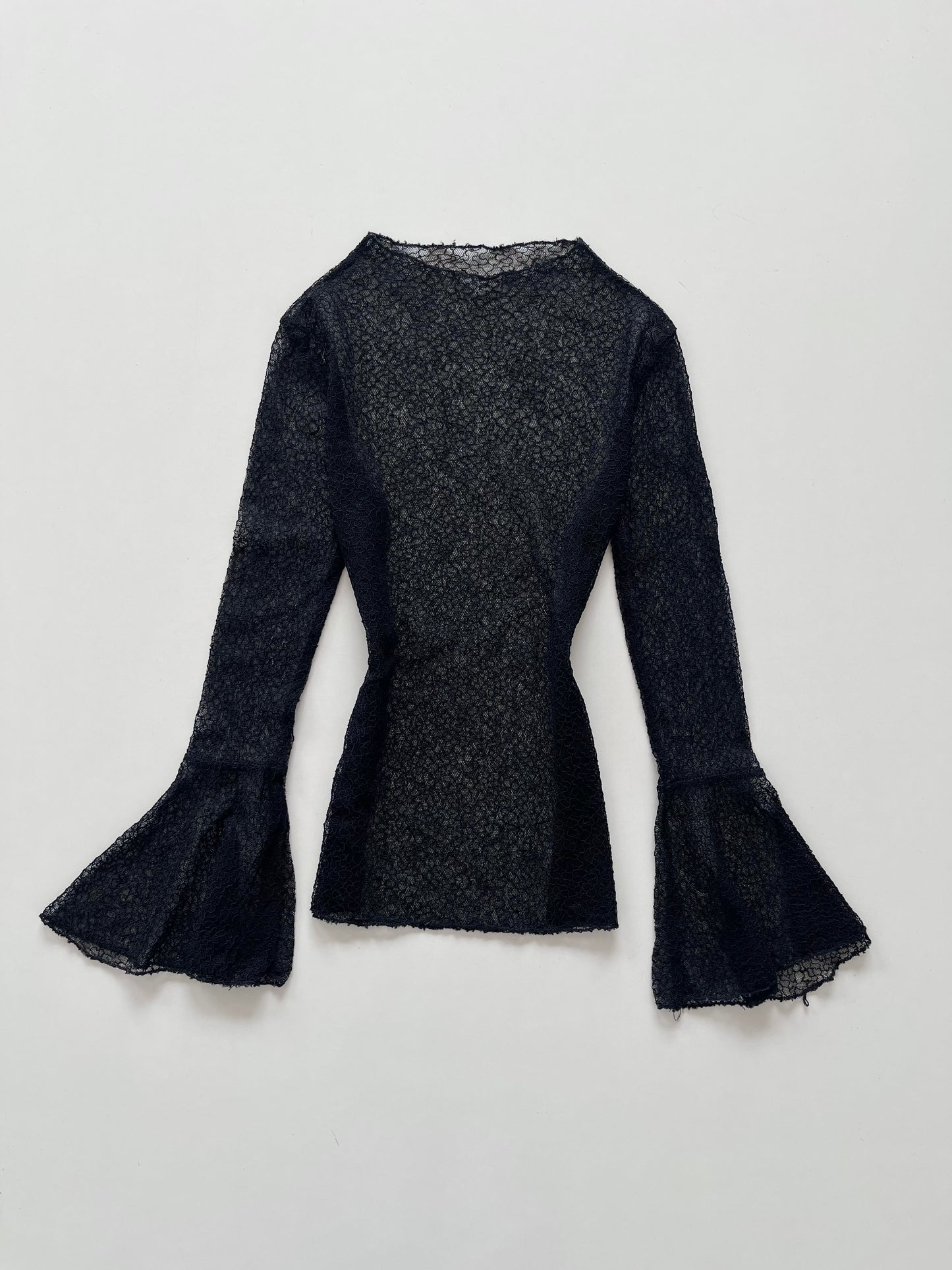 Bell Sleeved Sheer Top-Bust 30 to 32