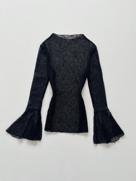 Bell Sleeved Sheer Top-Bust 30 to 32