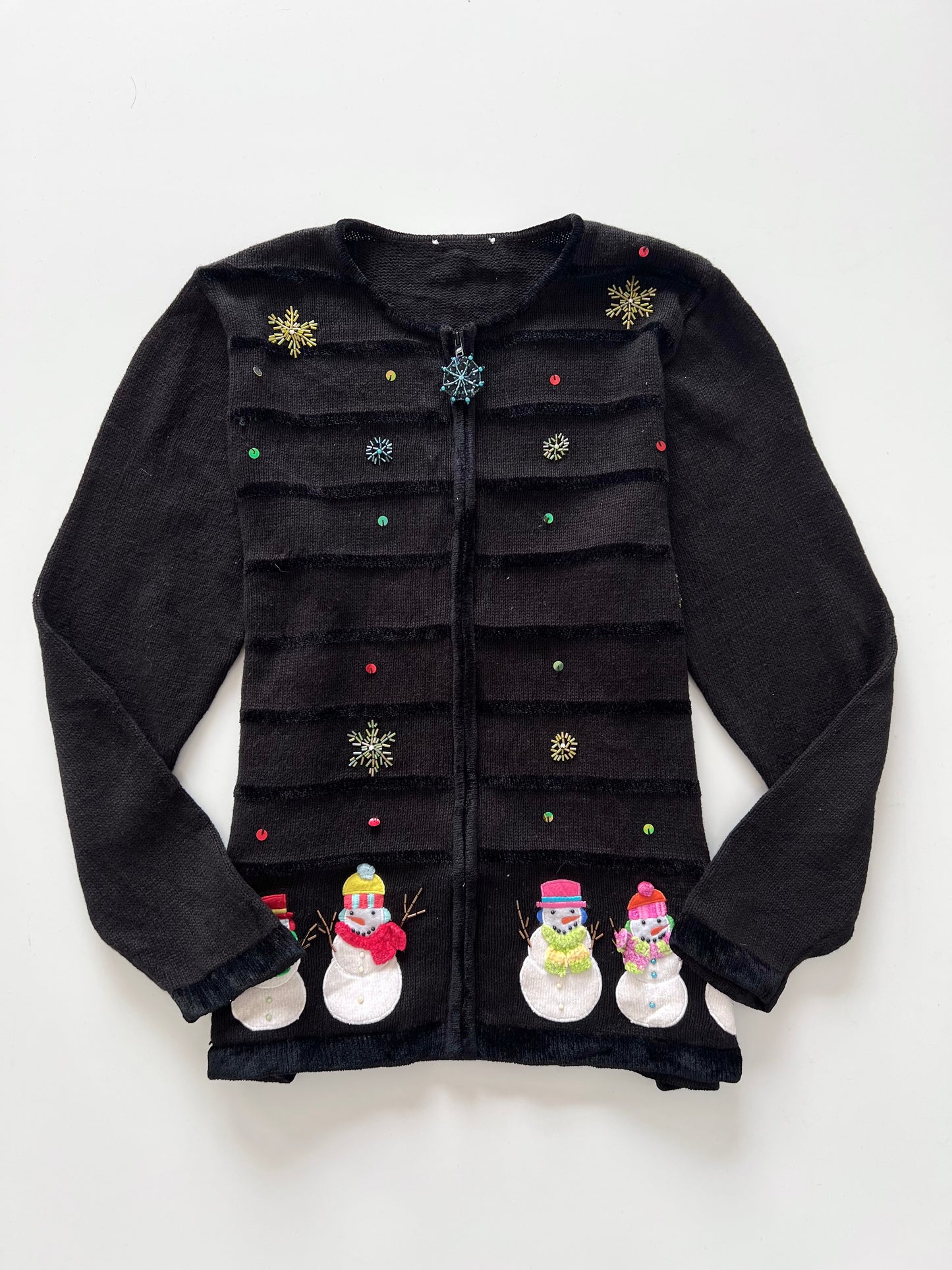 Embroidered Christmas Zipper -Bust 44