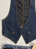 Load image into Gallery viewer, Stradivarius Denim Waistcoat-Bust 30
