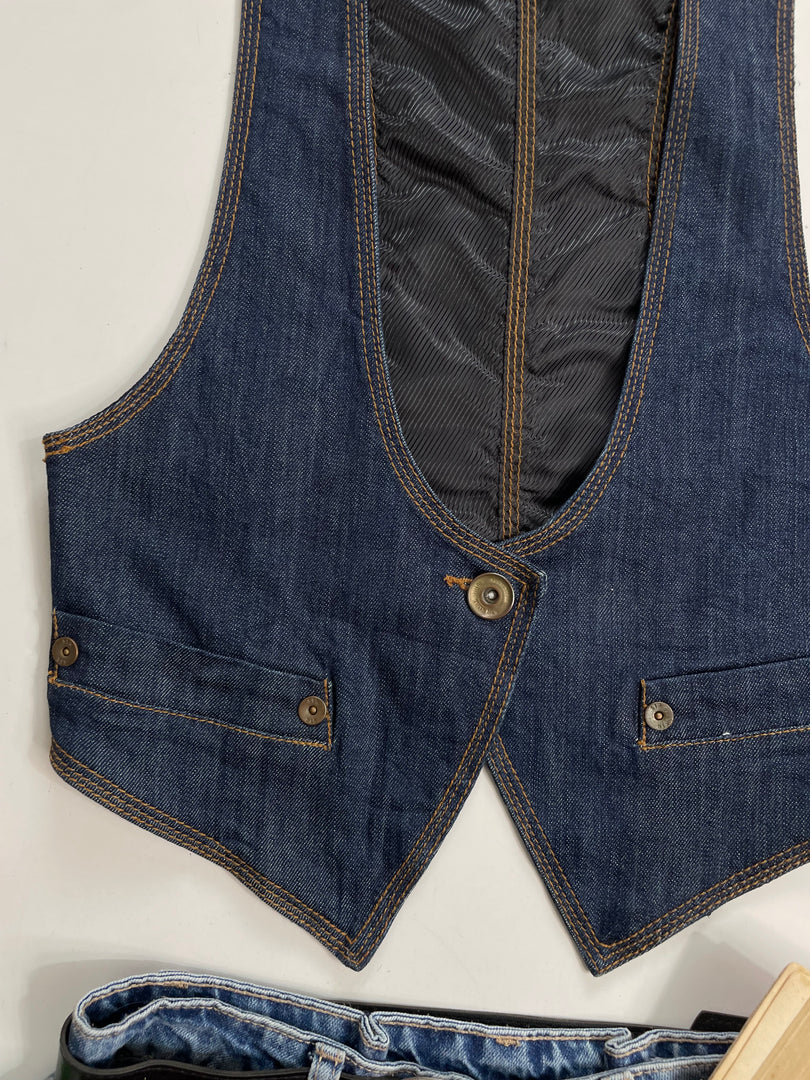 Stradivarius Denim Waistcoat-Bust 30