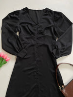 Load image into Gallery viewer, Black Button Down Dress-Bust 34
