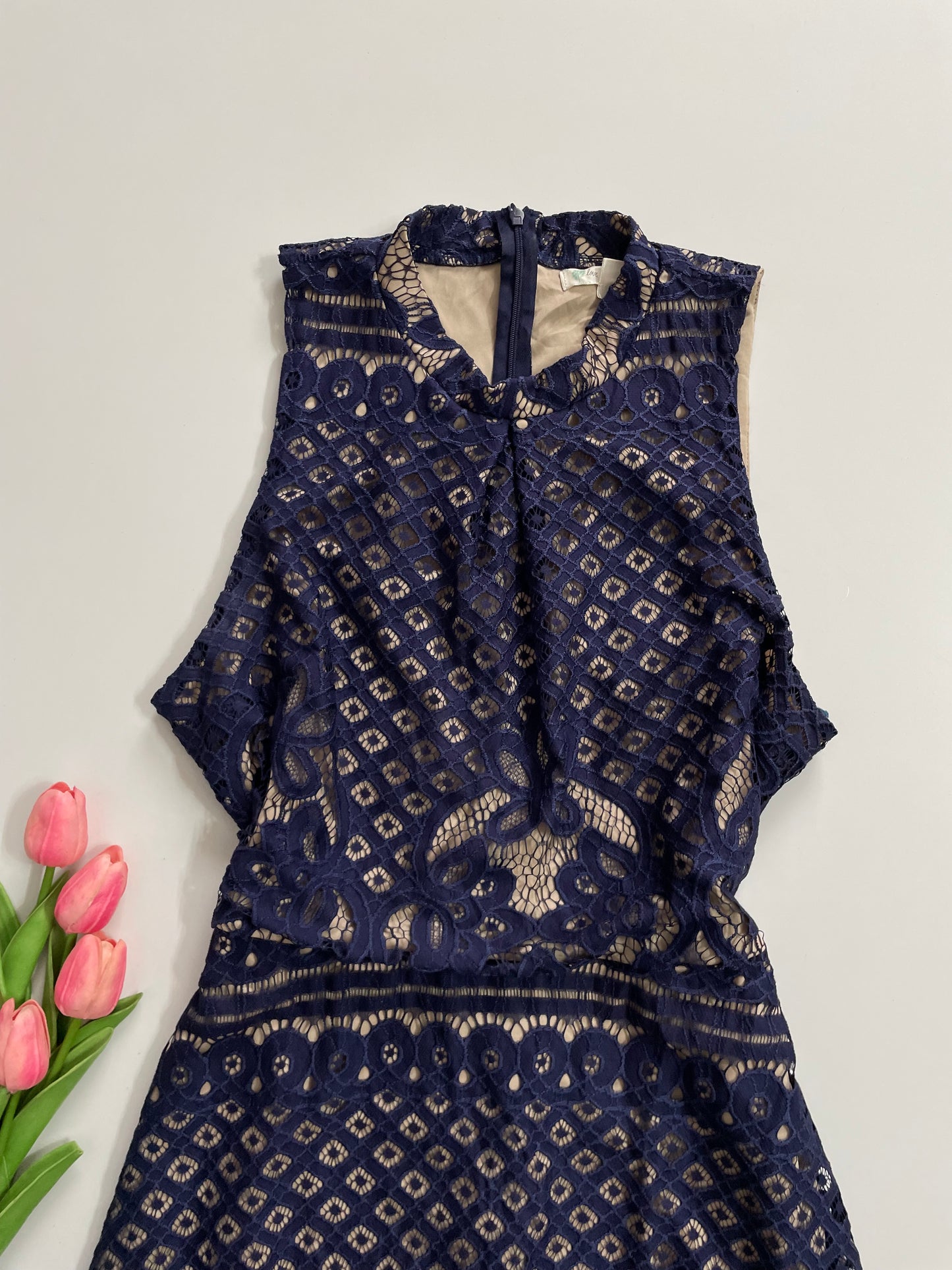 LOVE FIRE SPACE BLUE LACE DRESS - BUST 36