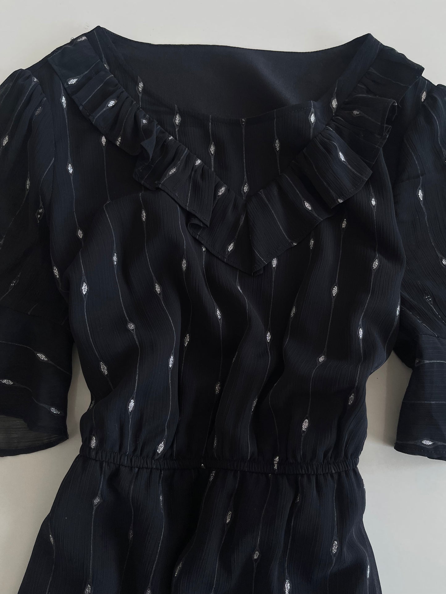 Black Ruffle Dress-Bust 40