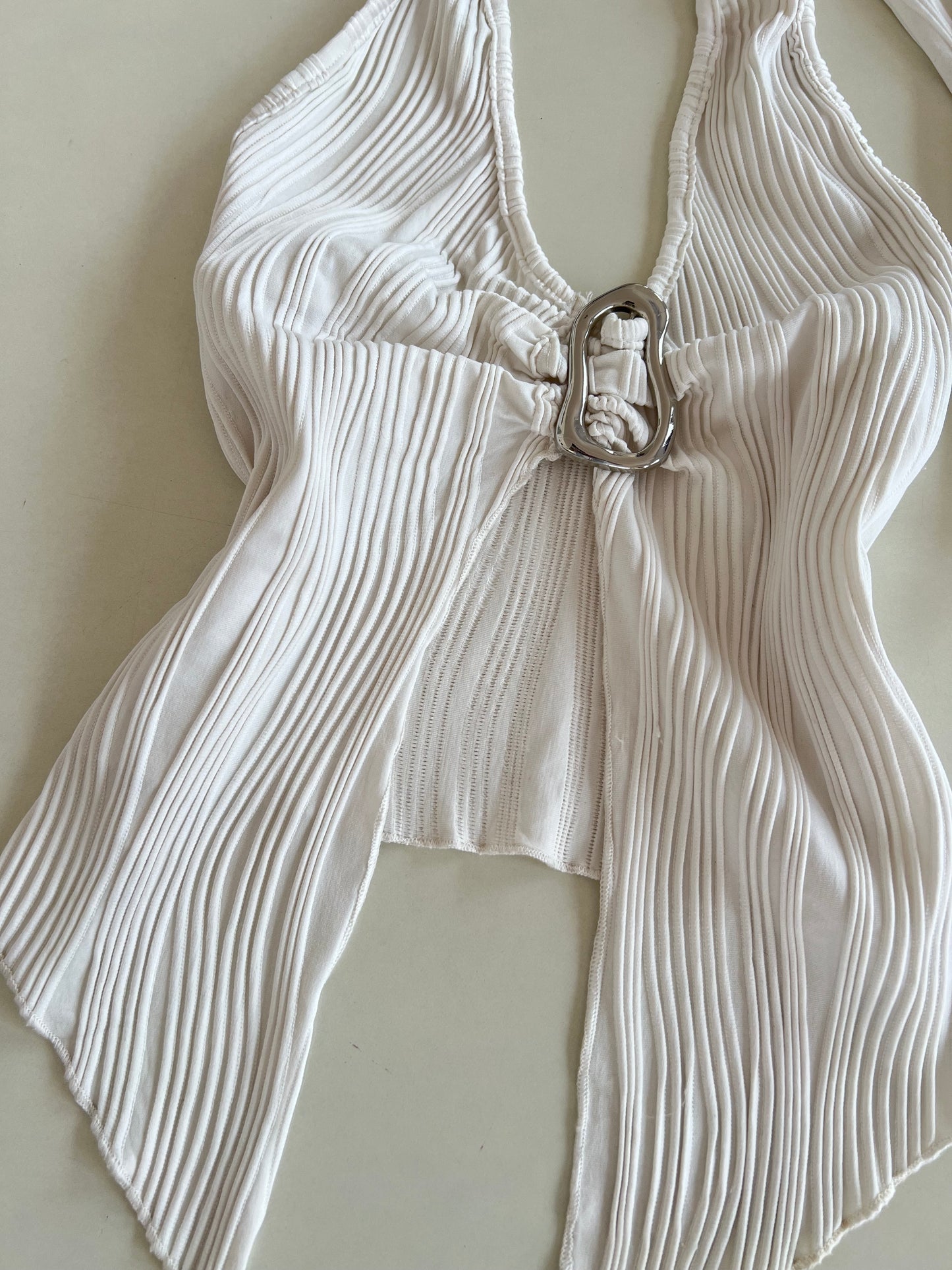 White Halter Top-Bust 34 to 36