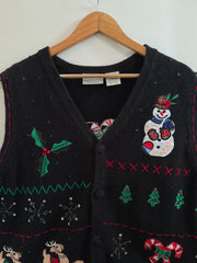 Embroidered Christmas Sweater-Bust 48