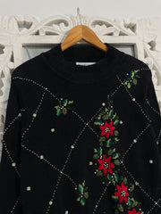 Embroidered Vintage Sweater-Bust 40