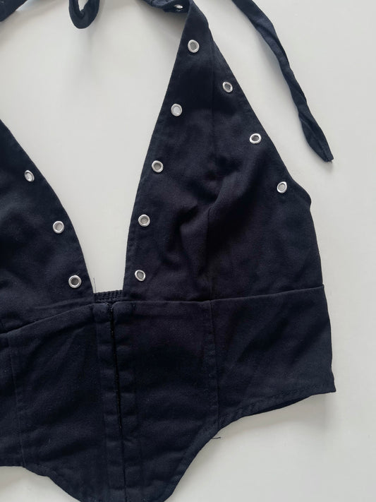 Eyelet Black Top-Bust 34