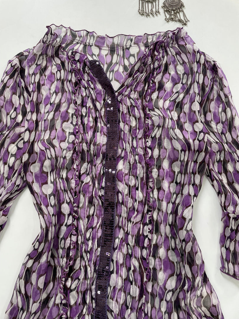 100% Silk Sequin Kurti-Bust 34