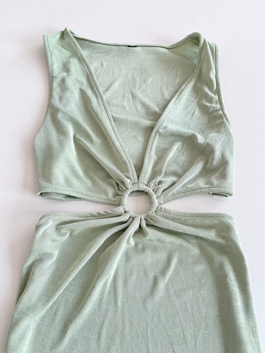 Cutout Mint Dress-Bust 36 to 38