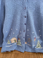 Load image into Gallery viewer, Bon Worth Inner Fleece Embroidered Christmas Sweater-Bust 48
