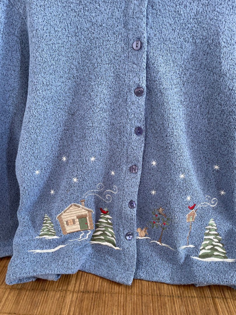 Bon Worth Inner Fleece Embroidered Christmas Sweater-Bust 48