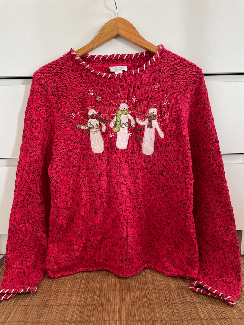 Christopher & Banks Embroidered Christmas Sweater-Bust 38