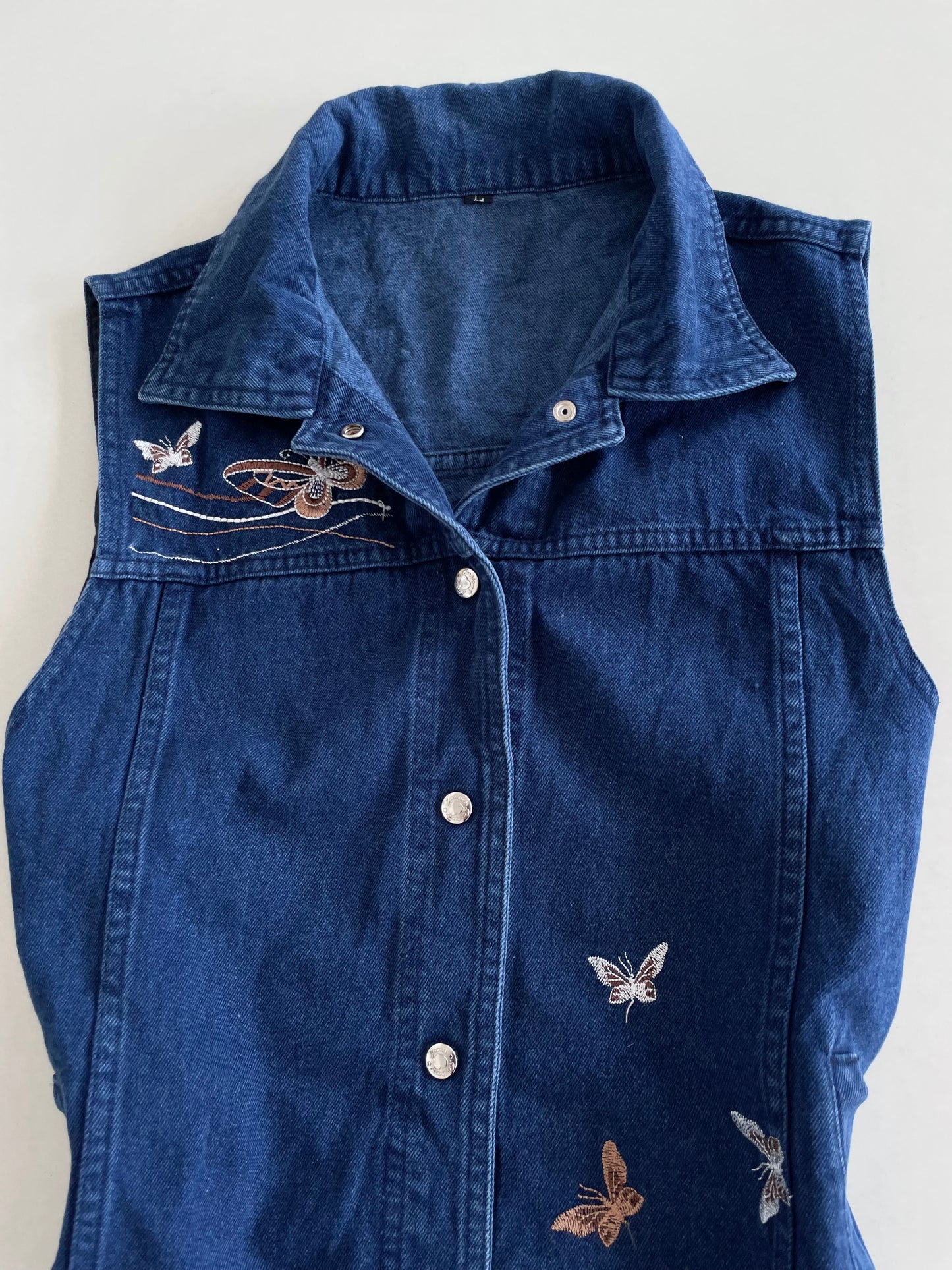 Embroidered Denim Top-Bust 38