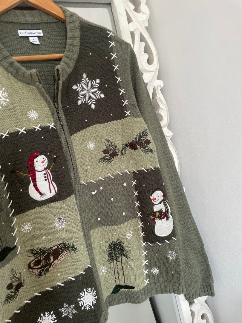 Croft & Barrow Embroidered Christmas Sweater-Bust 44