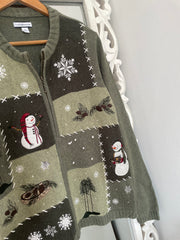 Croft & Barrow Embroidered Christmas Sweater-Bust 44