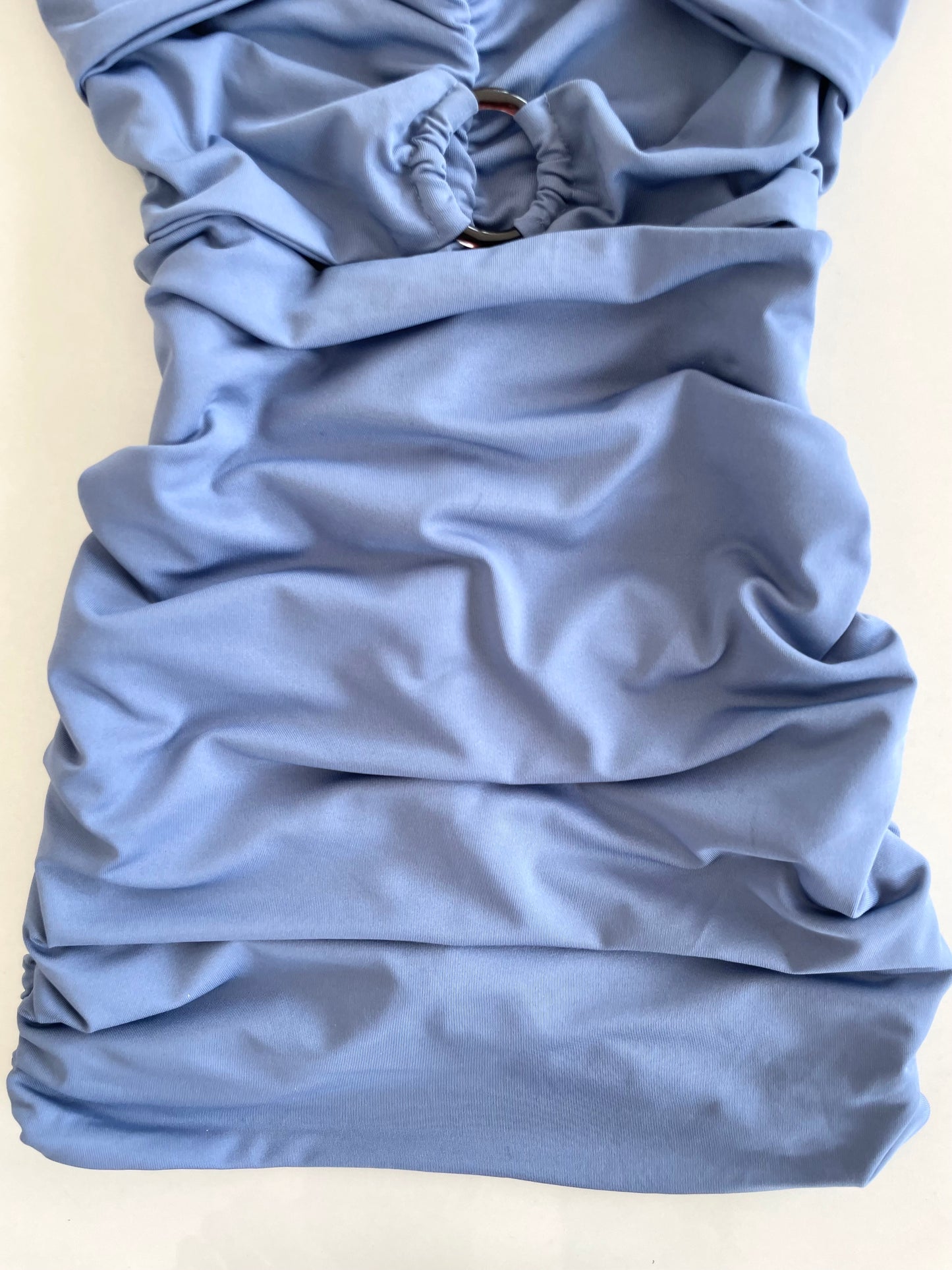 Powder Blue Ruched Cutout Dress-Bust 34
