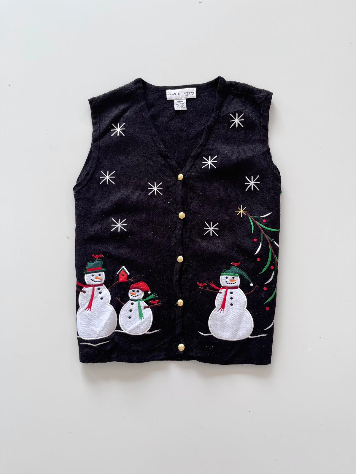 Croft&Barrow Embroidered Christmas Vest Sweater-Bust 36