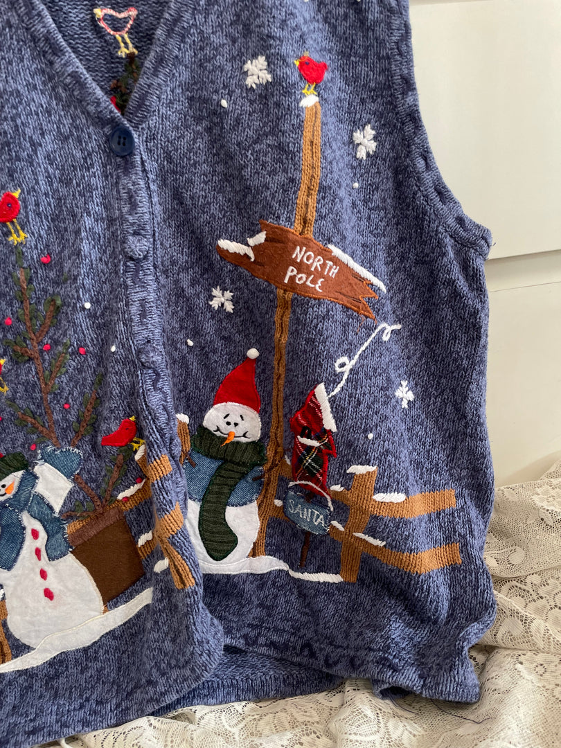 Bobbie Brooks Vintage Christmas Sweater Vest-Bust 48