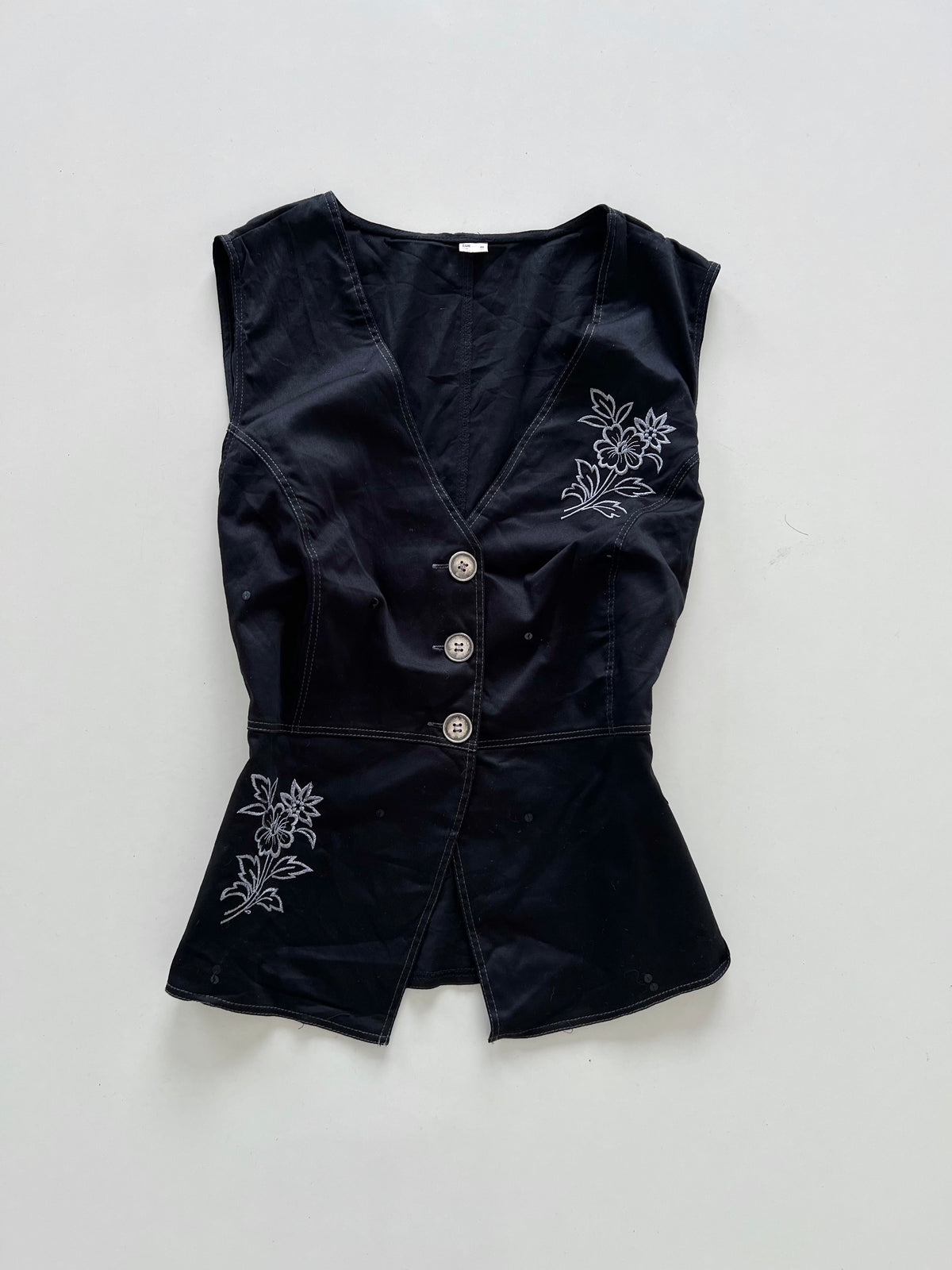 Vintage Embroidered Vest-Bust 48