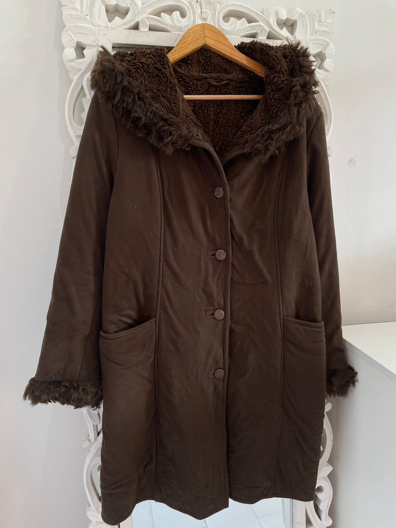 Thick Heavyweight Fur Lined Sherpa Jacket-Bust 40