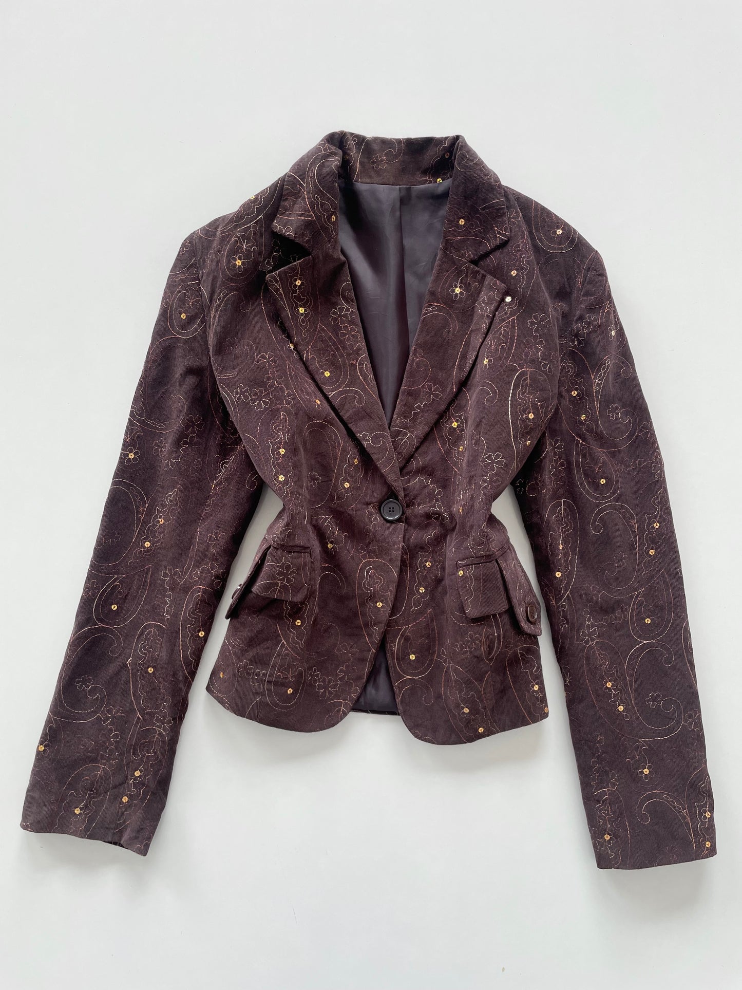 Vintage Embroidered Corduroy Blazer-Bust 40