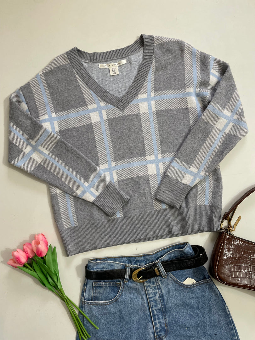 Max Studios Plaid Super Soft Sweater-Bust 38 to 42