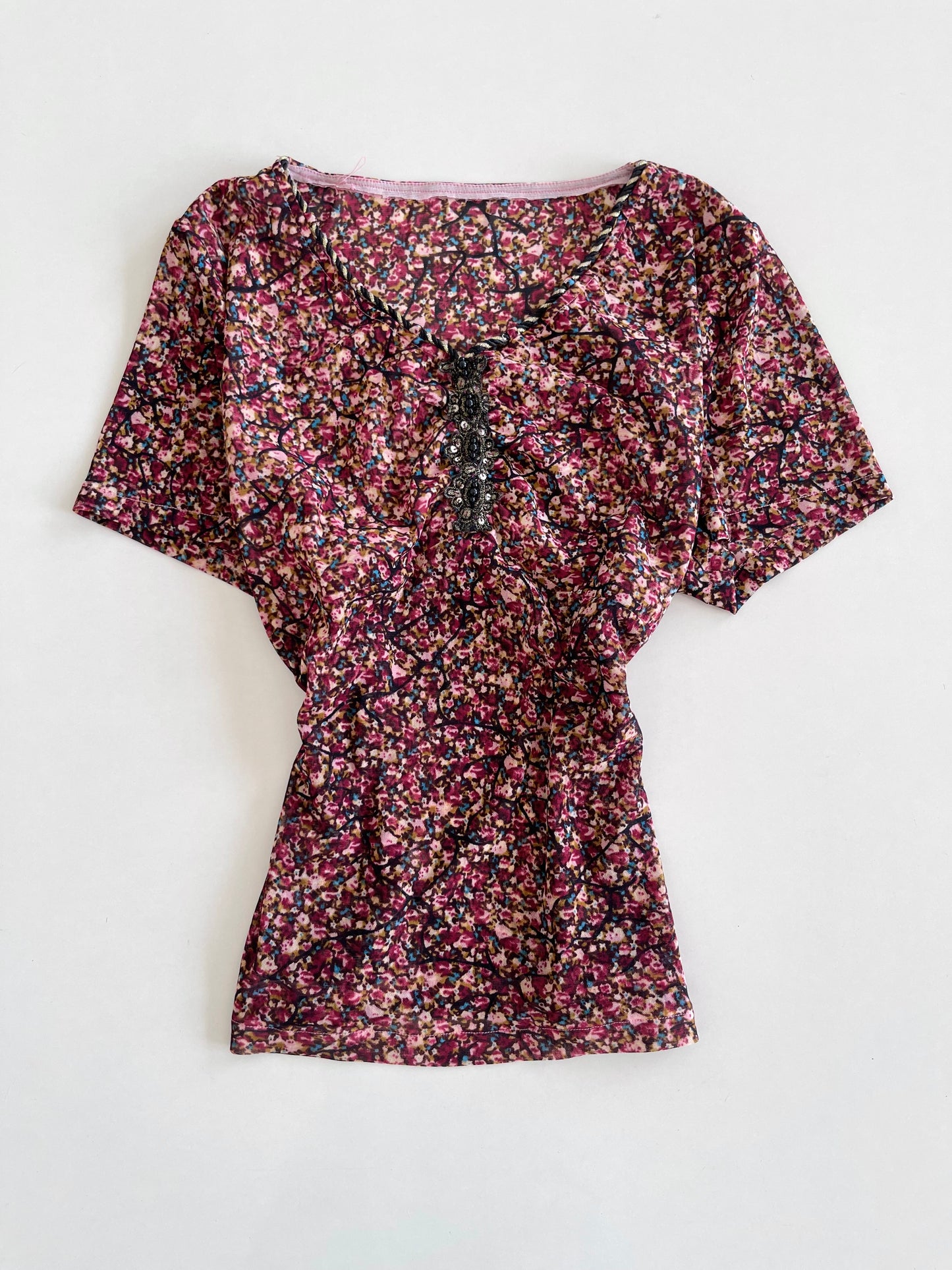 Vintage Embroidered Sheer Top-Bust 40