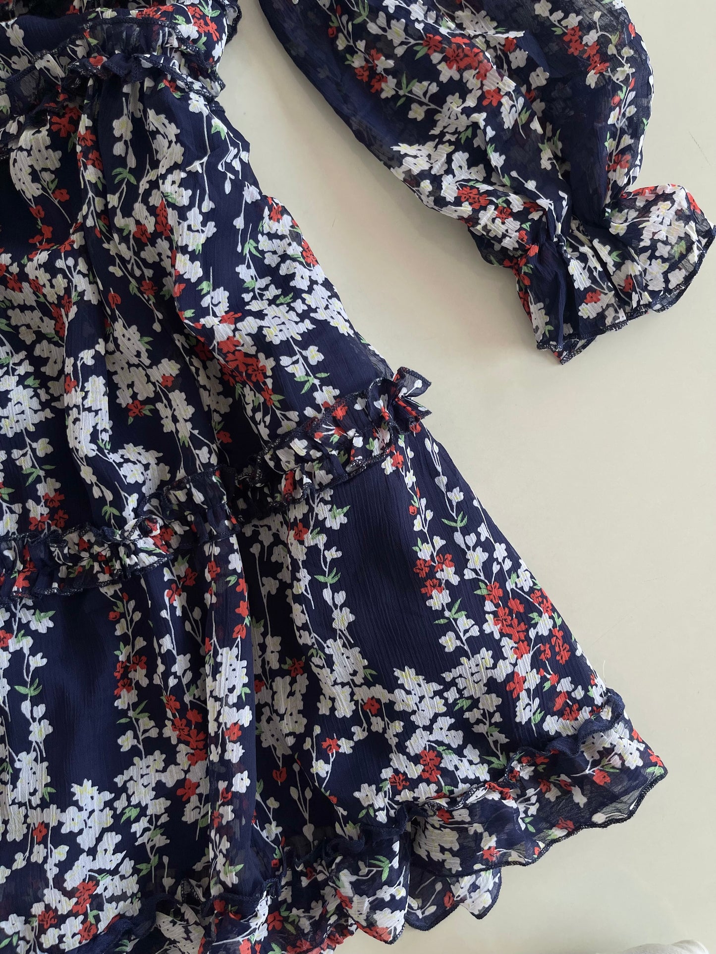 Floral Ruffle Dress-Bust 36 to 38