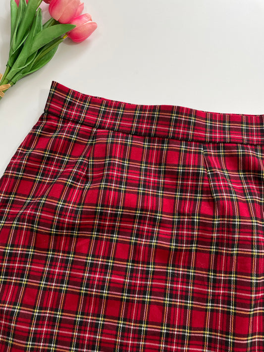 Cherry Plaid Skirt-Waist 26