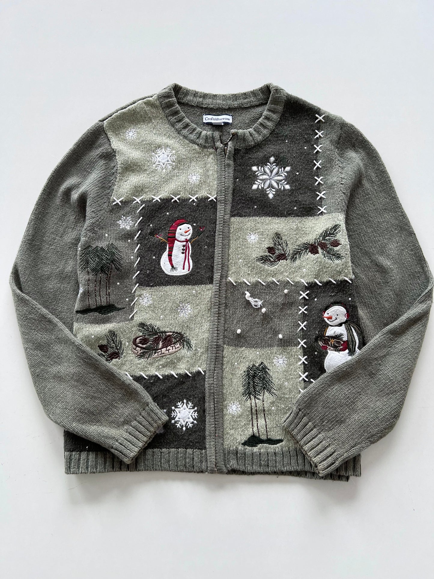 Croft&Barrow Christmas Zipper -Bust 42