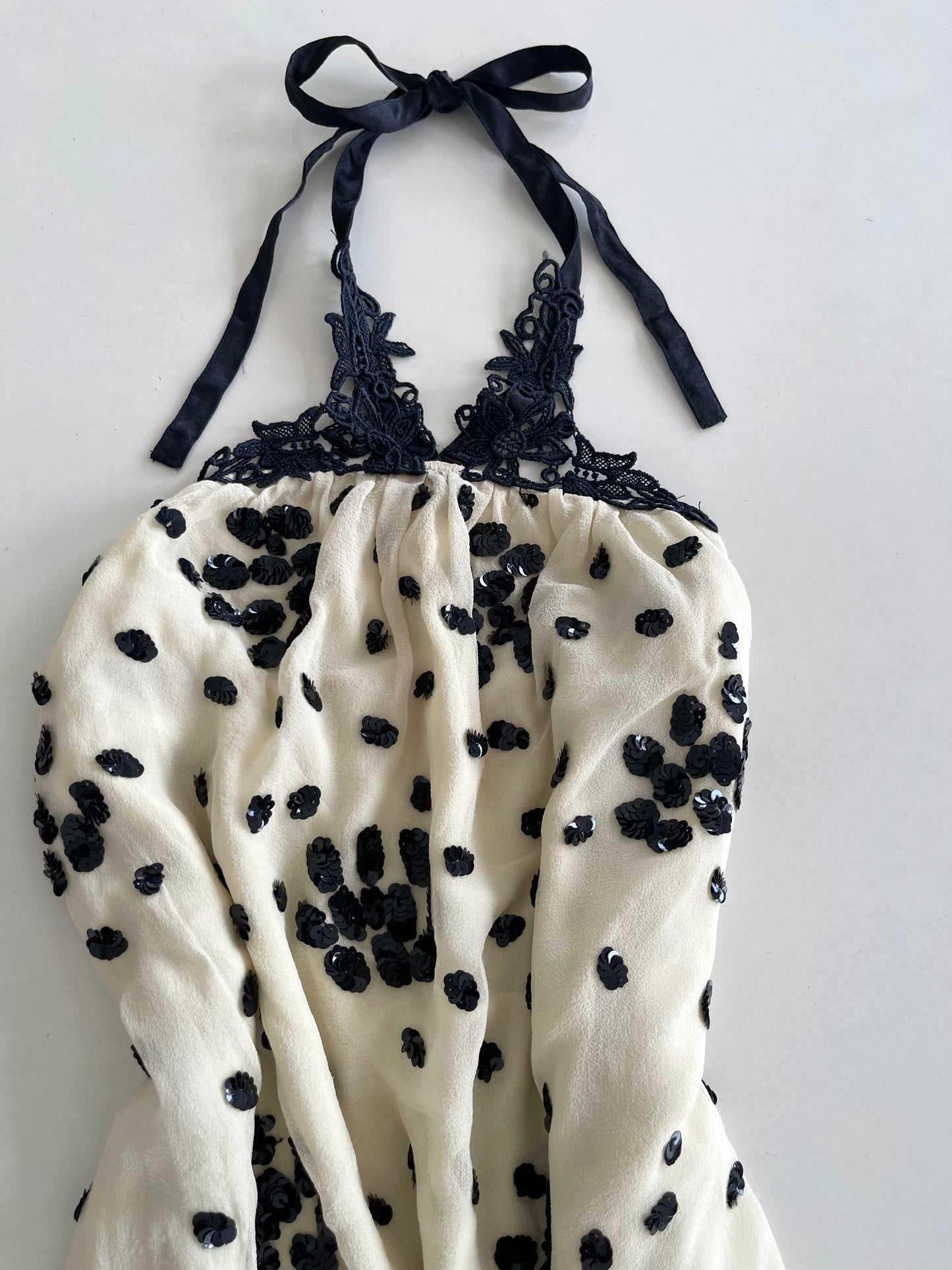 Isabelle Wen Halter Neck Sequin Vintage Top-Bust 32