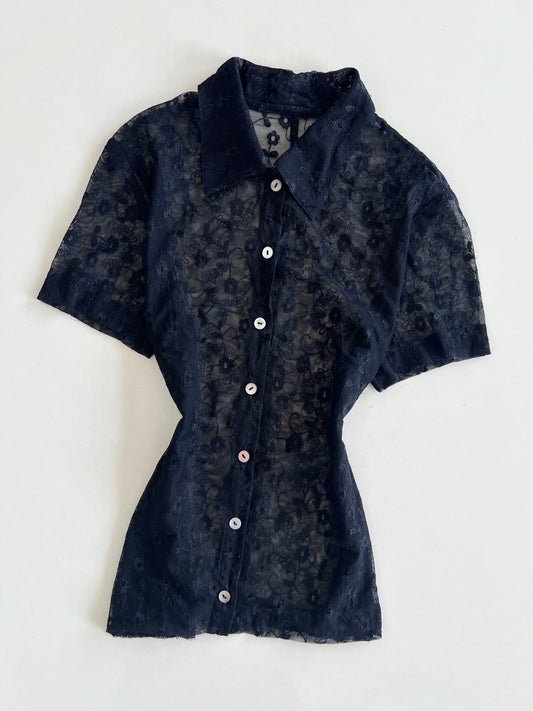 Lace Sheer Shirt-Bust 34