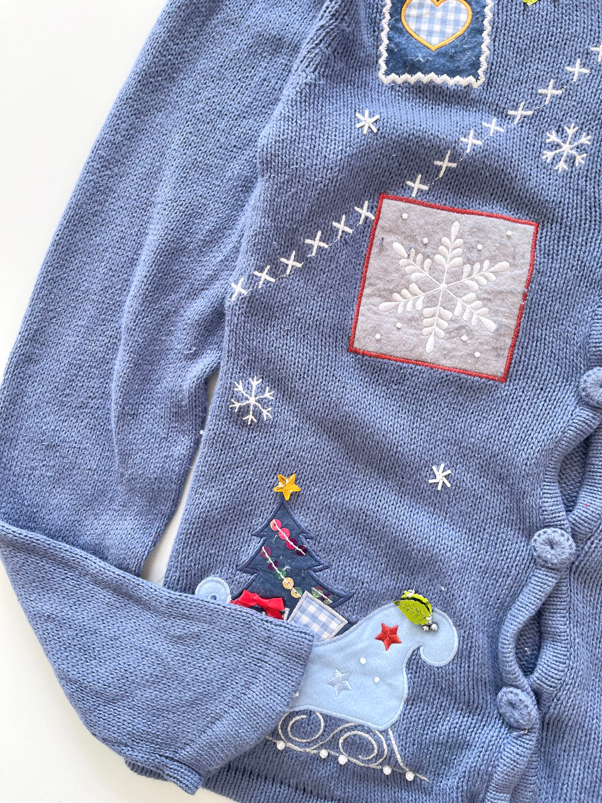 Holiday Editions Christmas Embroidered Cardigan Sweater-Bust 48