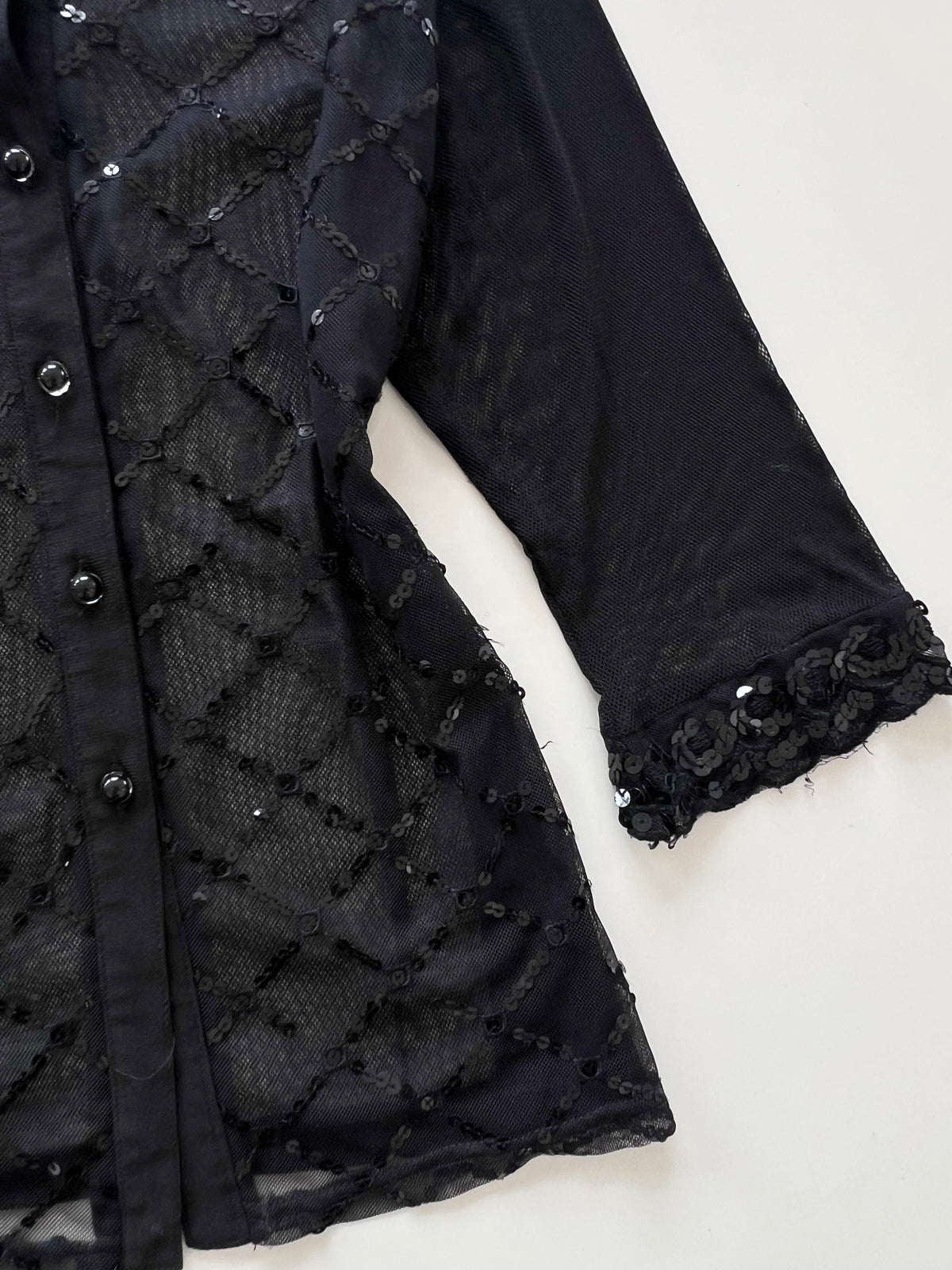 Vintage Sheer Sequin Top-Bust 40