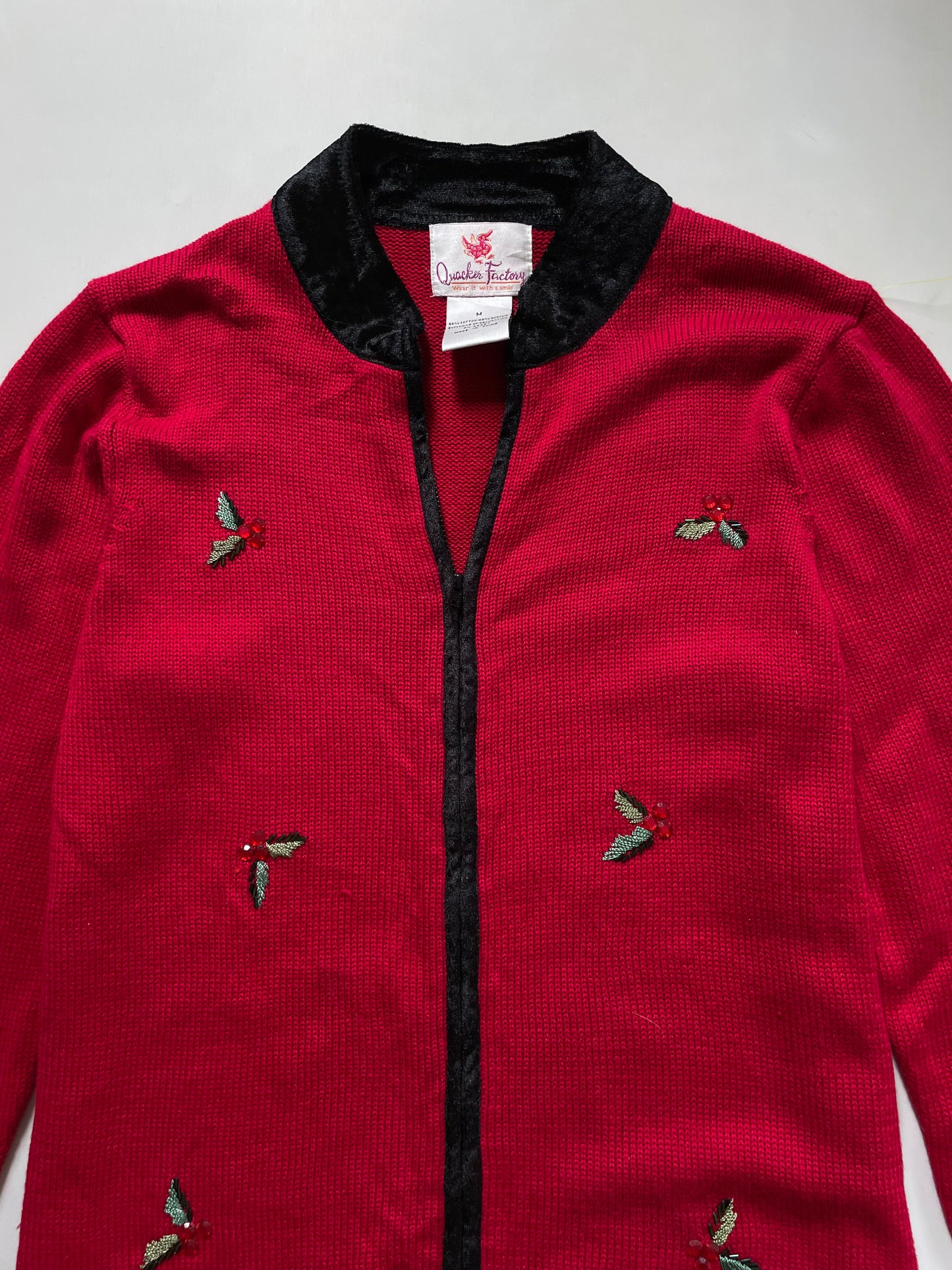 Quacker Factory Embroidered Sweater-Bust 40