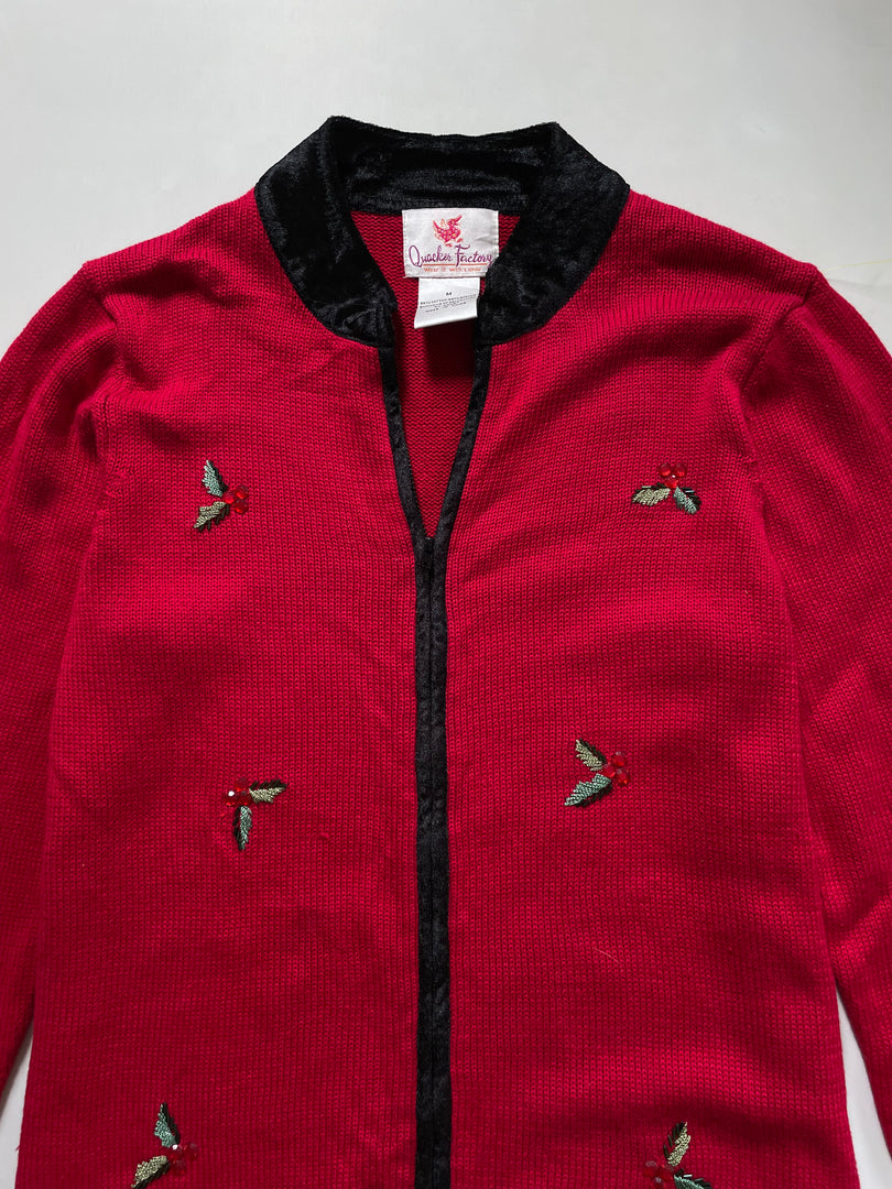 Quacker Factory Embroidered Sweater-Bust 40